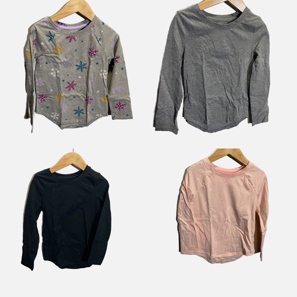 Cat & Jack Long Sleeve Shirt Kids 5T Multi Color Bundle Basic Winter Floral